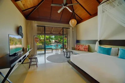 Deluxe tweepersoonskamer met kingsize bed en uitzicht op het zwembad — Buri Rasa Village Phangan